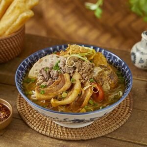 Bún riêu tóp mỡ full toping